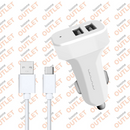 Polnac za vo Avtomobil so Type C kabel - WUW T22 Dual USB
