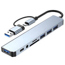 USB Hub / Razdelnik - USB / Type C - 8 vo 1 - Gray