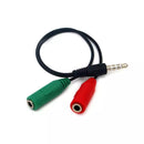 Audio Adapter - 3.5mm Razdelnik za Mikrofon i Slusalki so Kabel - Black