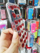 Maska za telefon Samsung S8 - Glitter 3d hearts Red