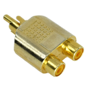 Audio adapter - 2 RCA zenski vo 1 RCA masko - Gold