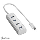 USB Hub / Razdelnik 3.0 - Sharkoon - Aluminium - Type-C - 4 ports